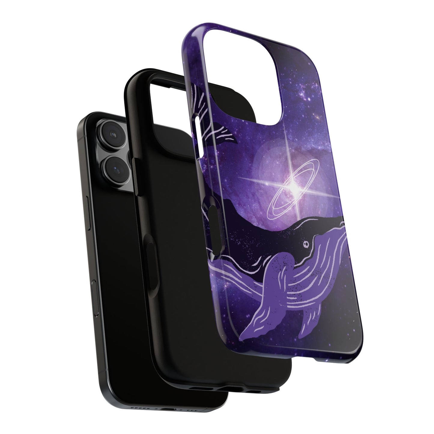 Purple Whale in Outer Space Phone Case