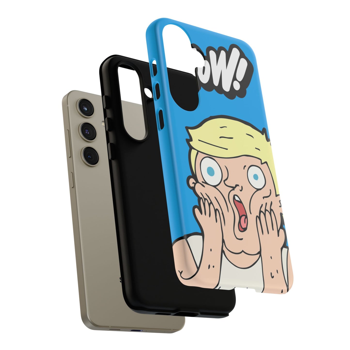 Blue Illustrated Shocked Man Phone Case