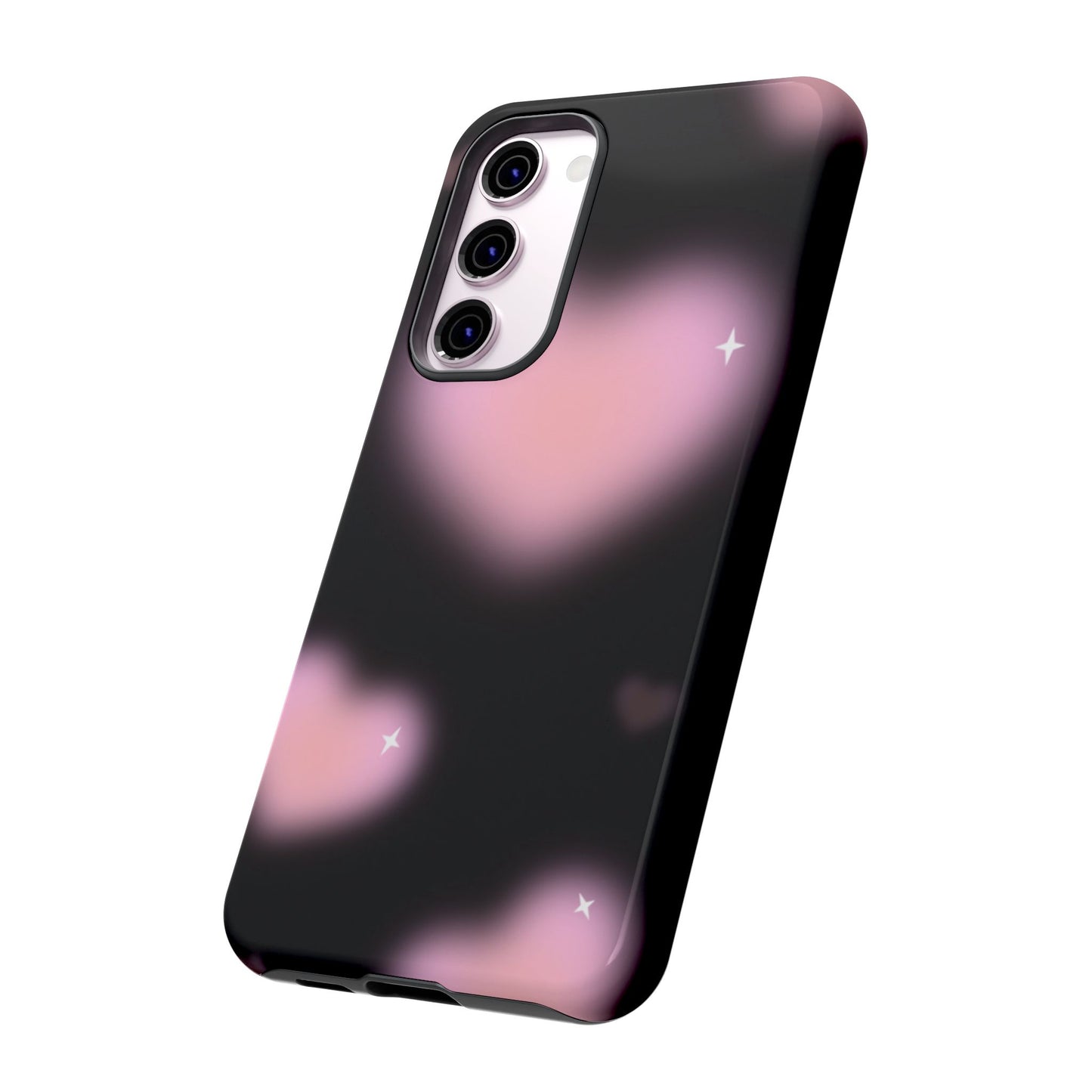 Black and Pink Blurry Heart Phone Case
