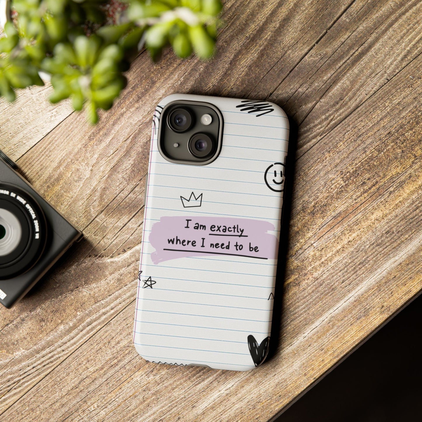Self Affirmation Doodle Paper Phone Case