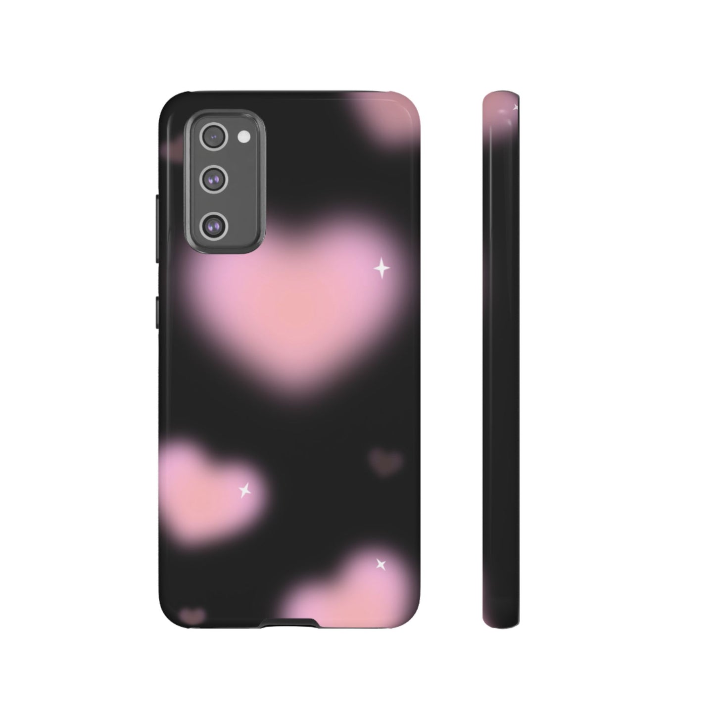 Black and Pink Blurry Heart Phone Case