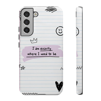 Self Affirmation Doodle Paper Phone Case