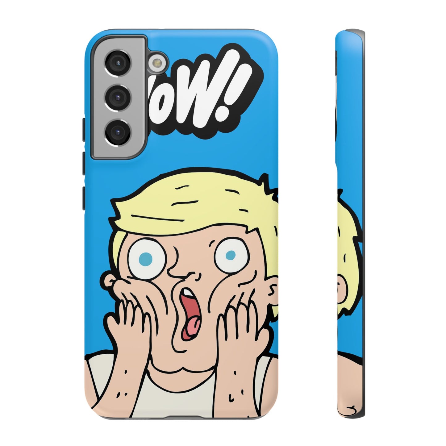 Blue Illustrated Shocked Man Phone Case