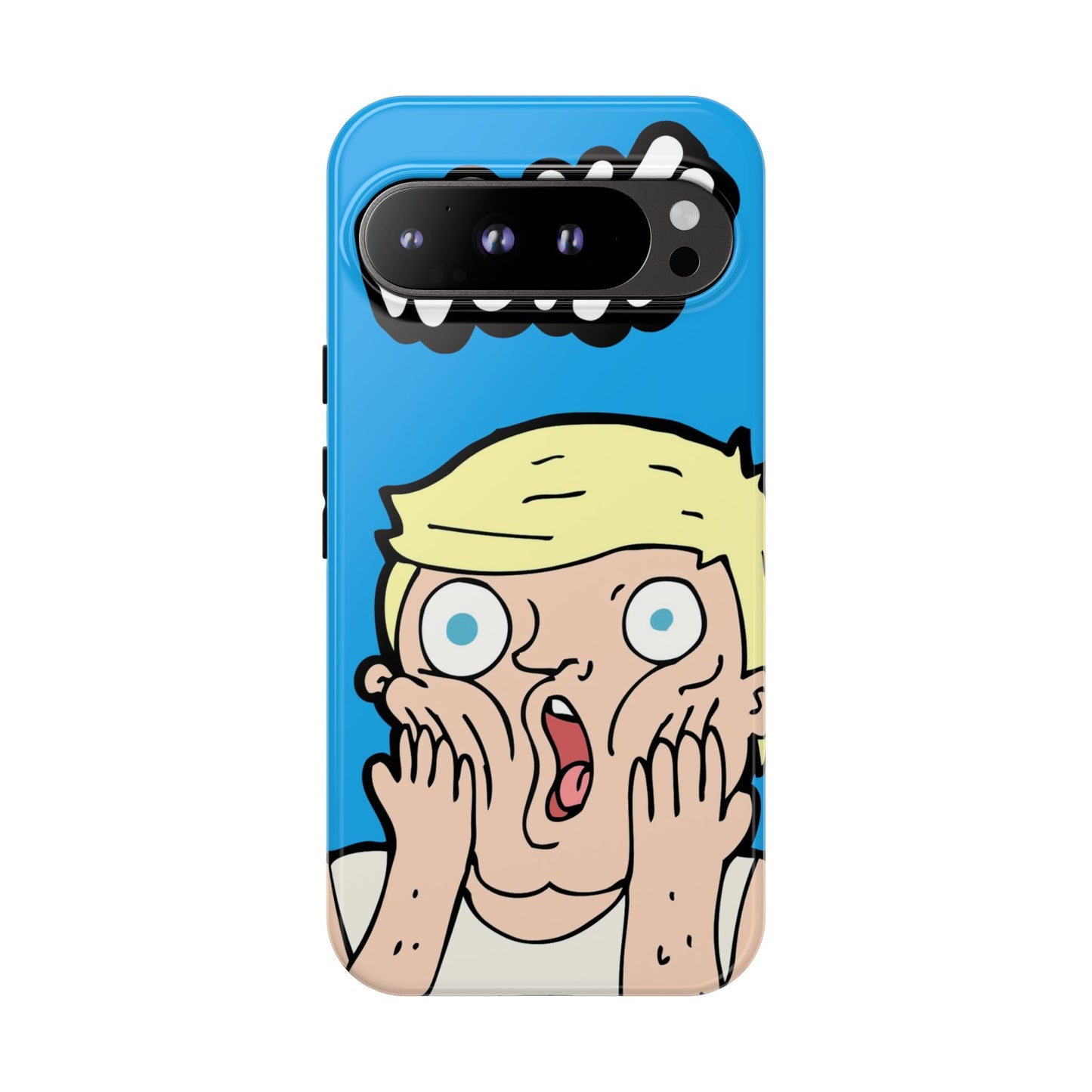 Blue Illustrated Shocked Man Phone Case