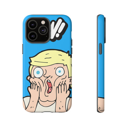 Blue Illustrated Shocked Man Phone Case