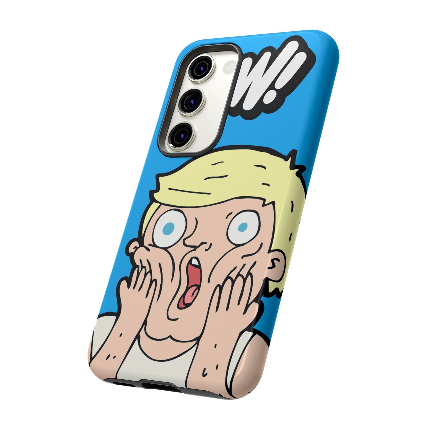 Blue Illustrated Shocked Man Phone Case