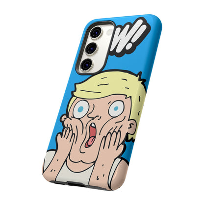 Blue Illustrated Shocked Man Phone Case