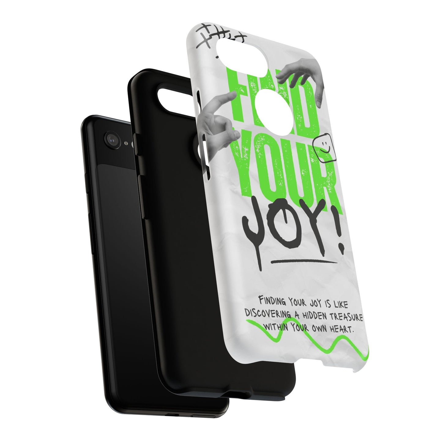 White Green Grunge Find Your Joy Phone Case