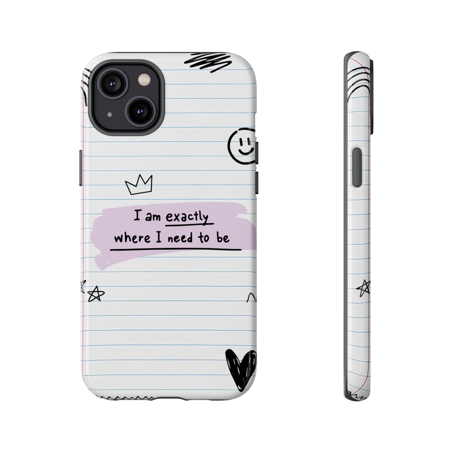 Self Affirmation Doodle Paper Phone Case