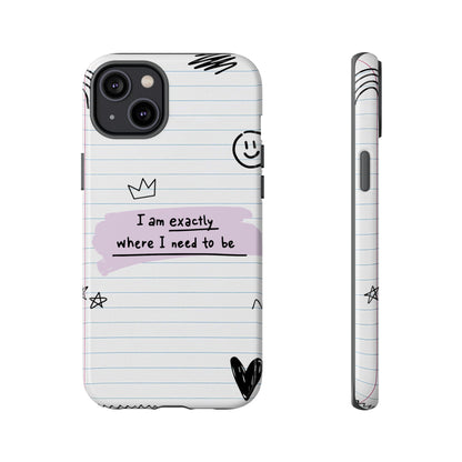 Self Affirmation Doodle Paper Phone Case