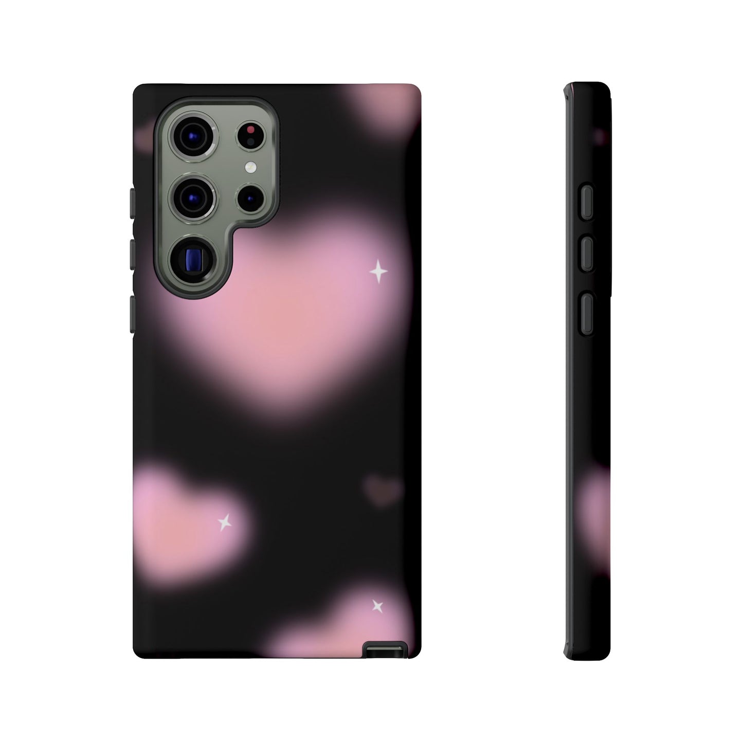 Black and Pink Blurry Heart Phone Case