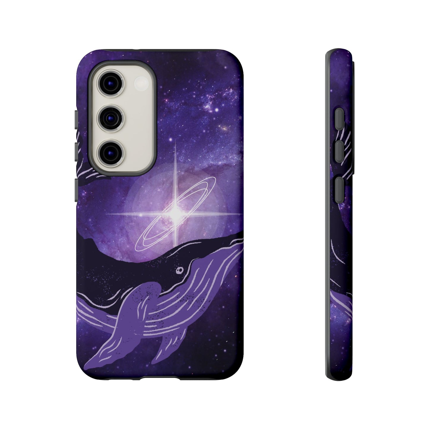 Purple Whale in Outer Space Phone Case