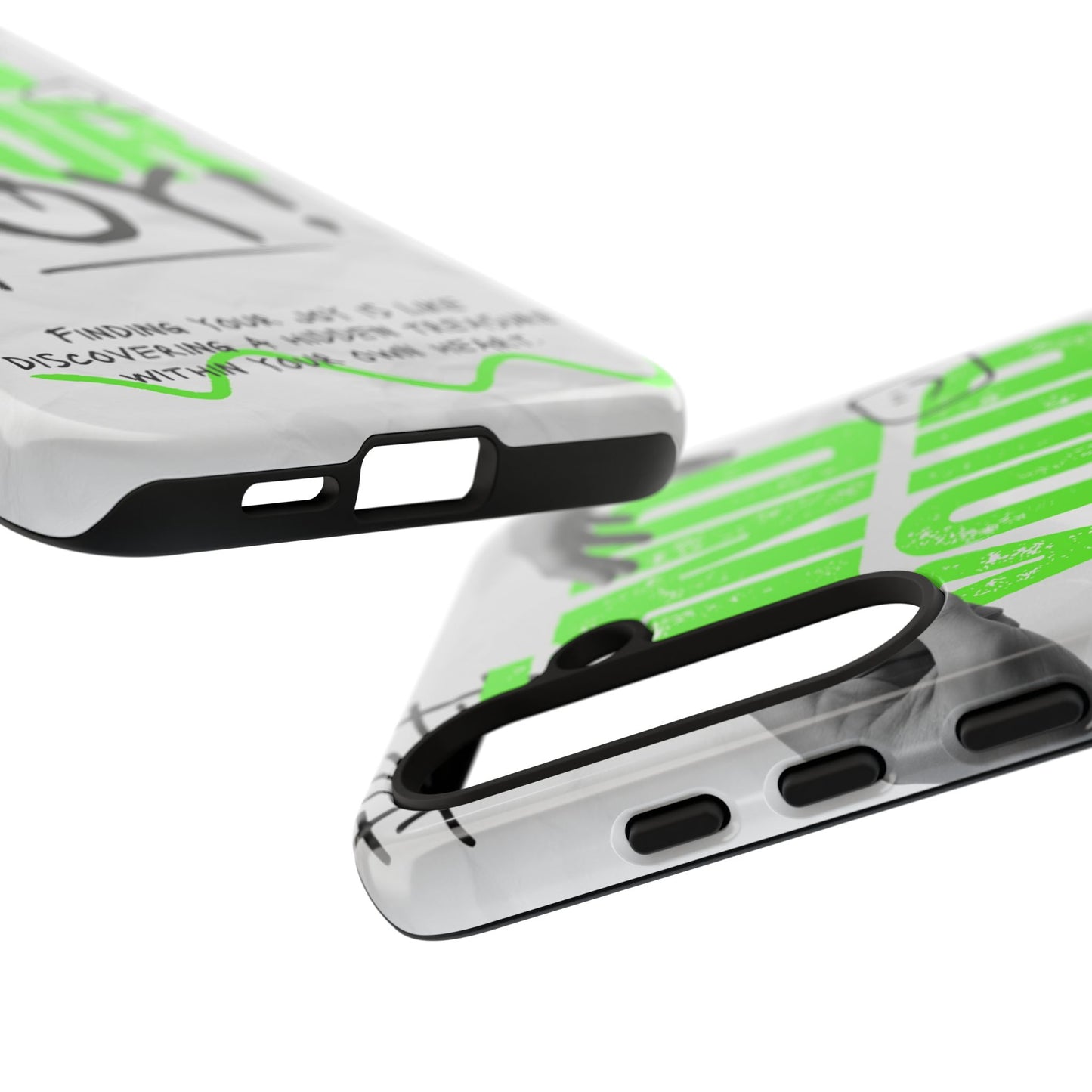 White Green Grunge Find Your Joy Phone Case