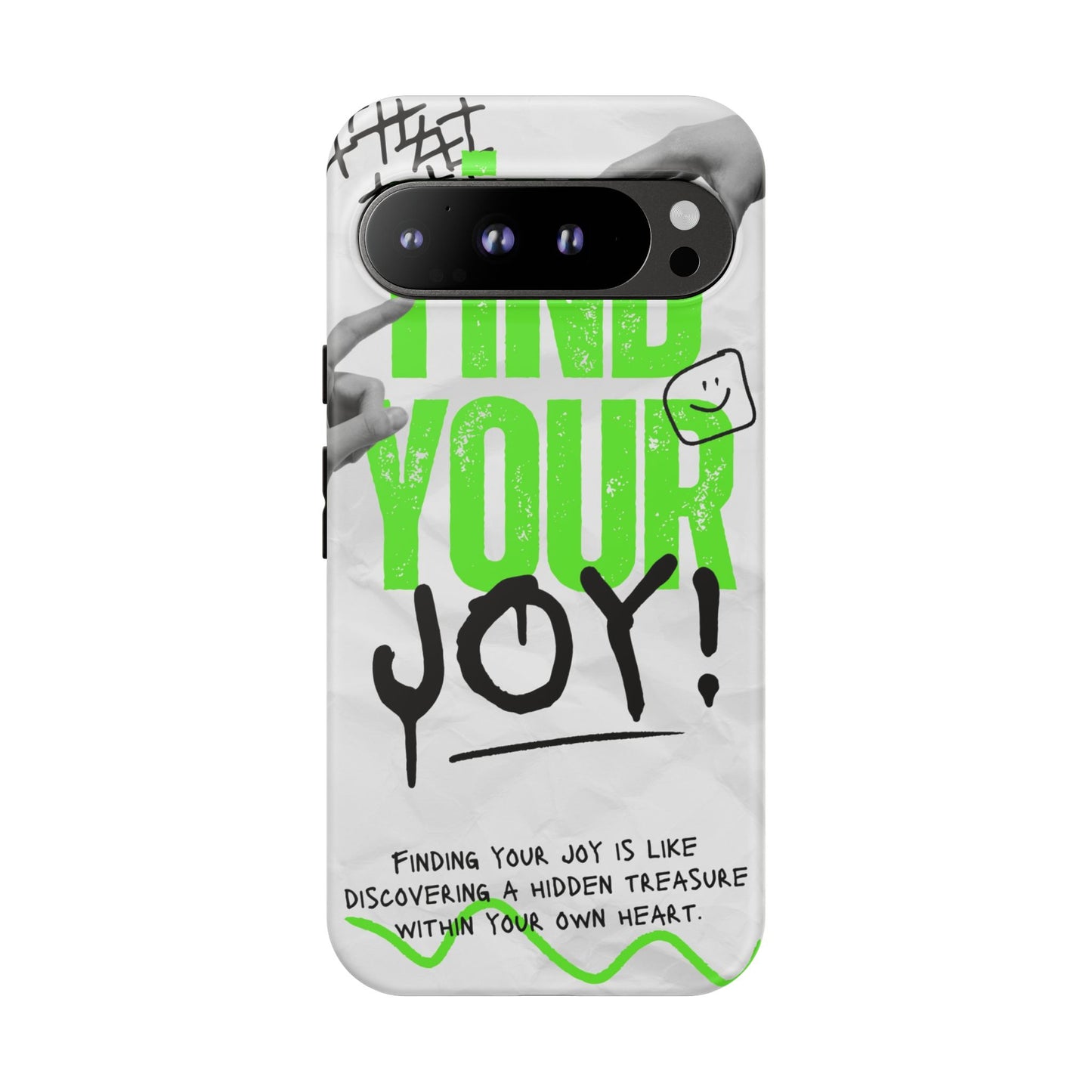 White Green Grunge Find Your Joy Phone Case