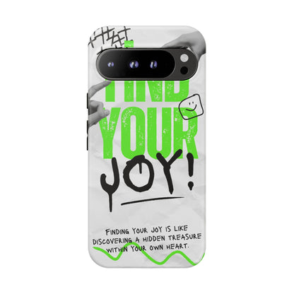 White Green Grunge Find Your Joy Phone Case