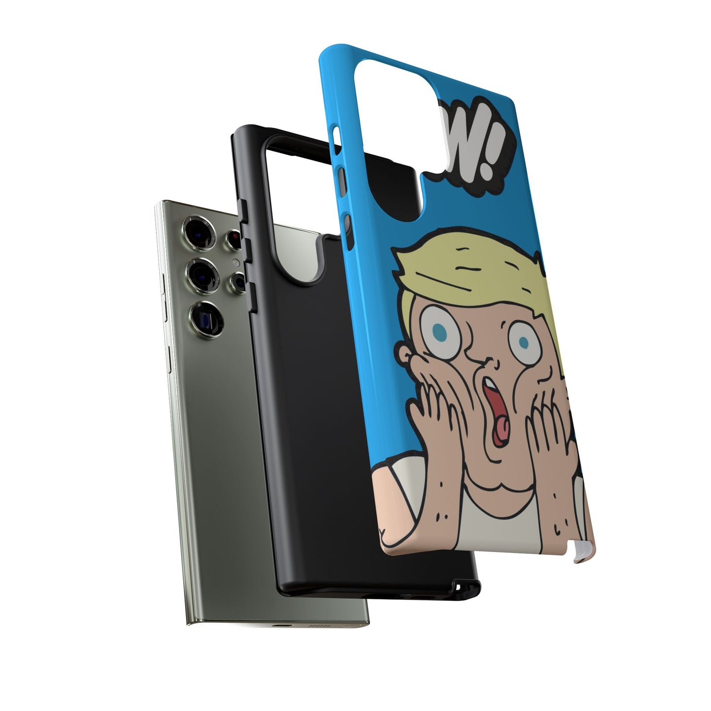 Blue Illustrated Shocked Man Phone Case
