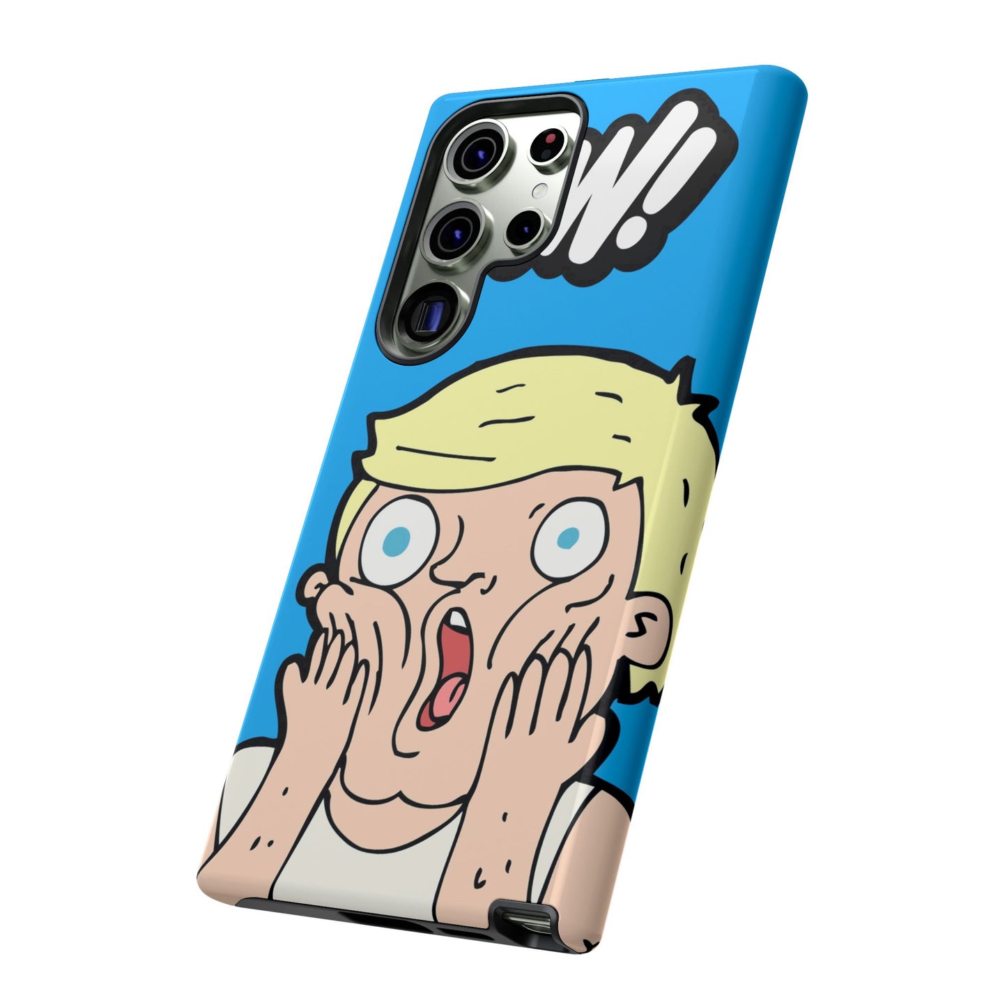 Blue Illustrated Shocked Man Phone Case