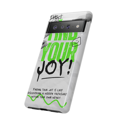 White Green Grunge Find Your Joy Phone Case