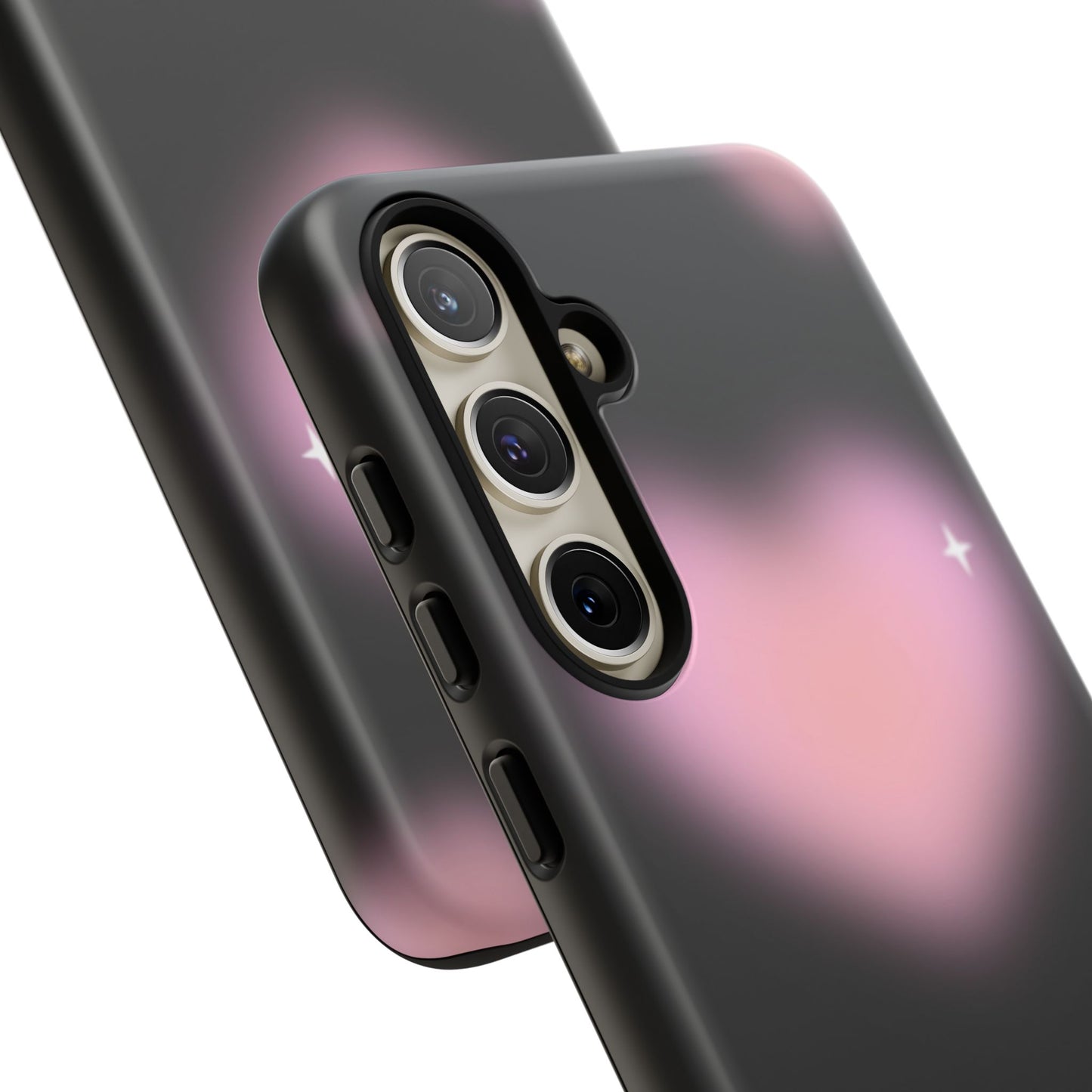 Black and Pink Blurry Heart Phone Case