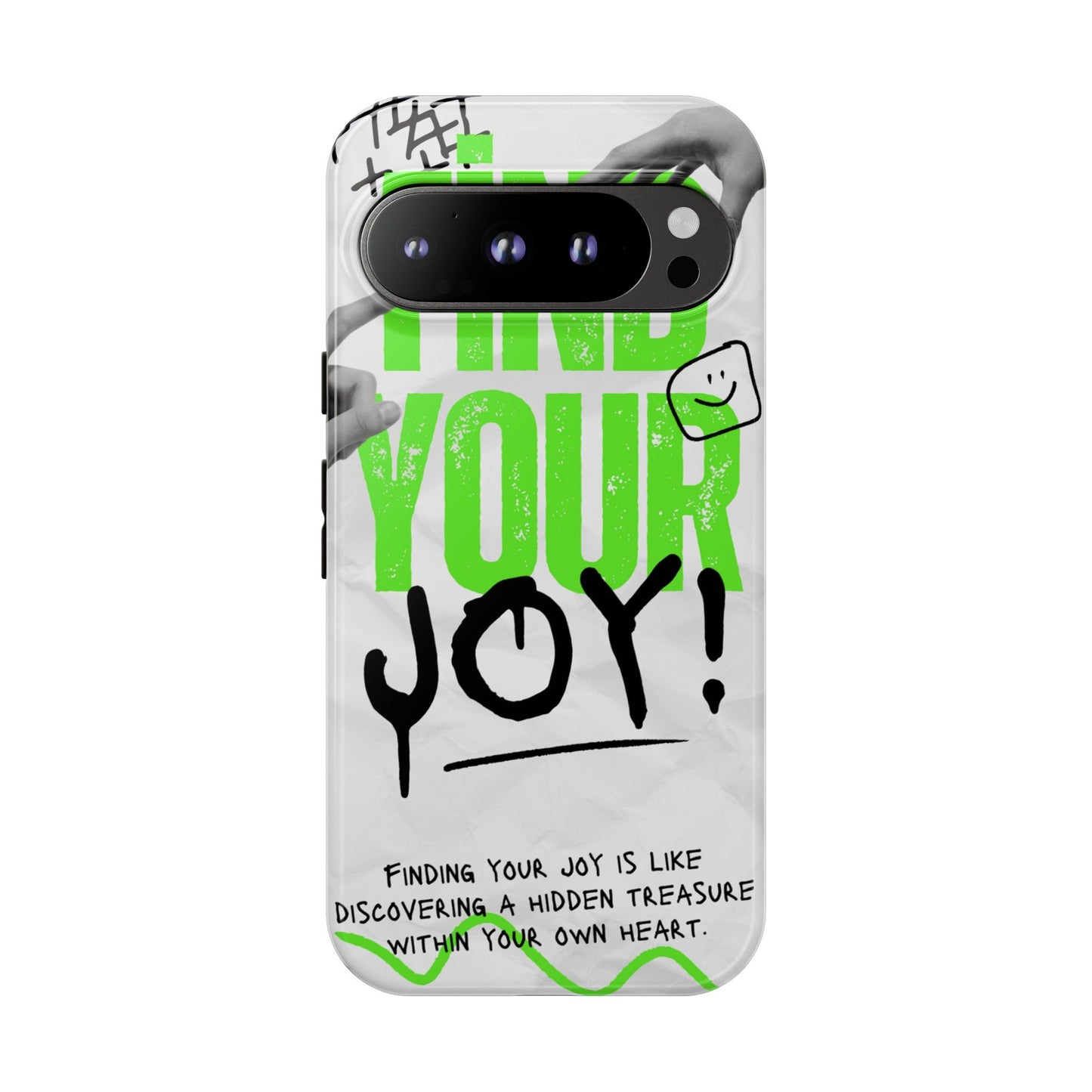 White Green Grunge Find Your Joy Phone Case