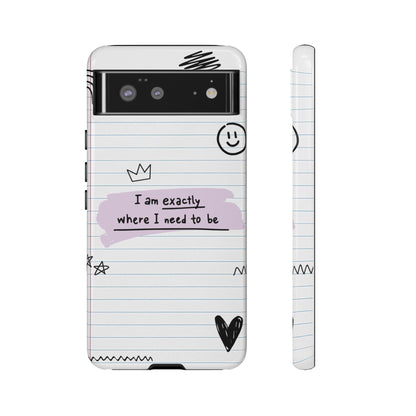 Self Affirmation Doodle Paper Phone Case