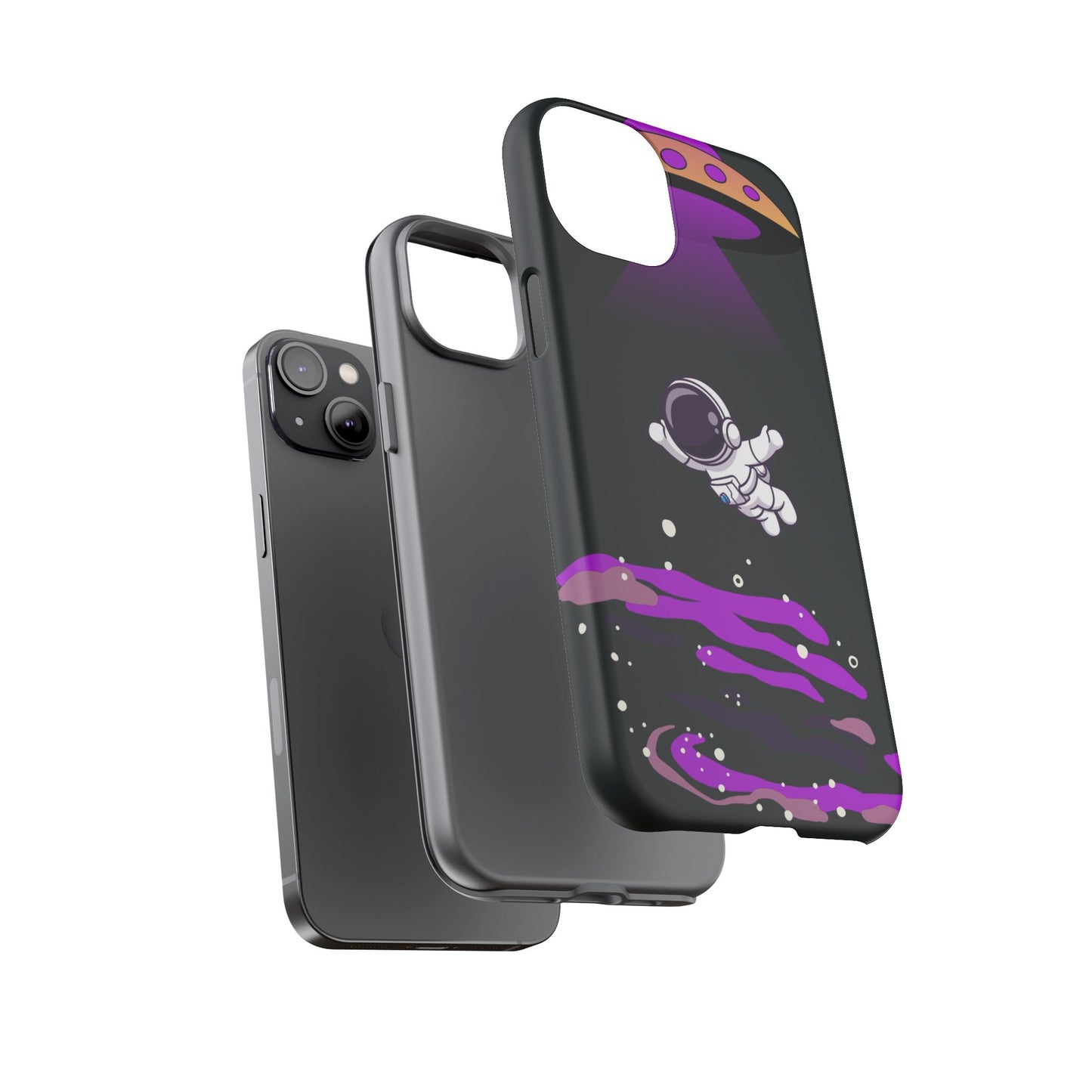 Black and Purple Minimalist Modern Space Phone Case