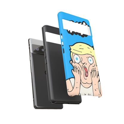 Blue Illustrated Shocked Man Phone Case