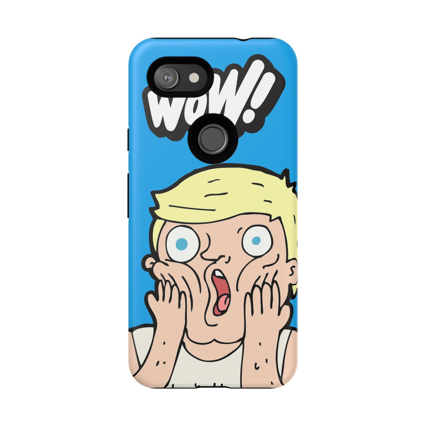 Blue Illustrated Shocked Man Phone Case