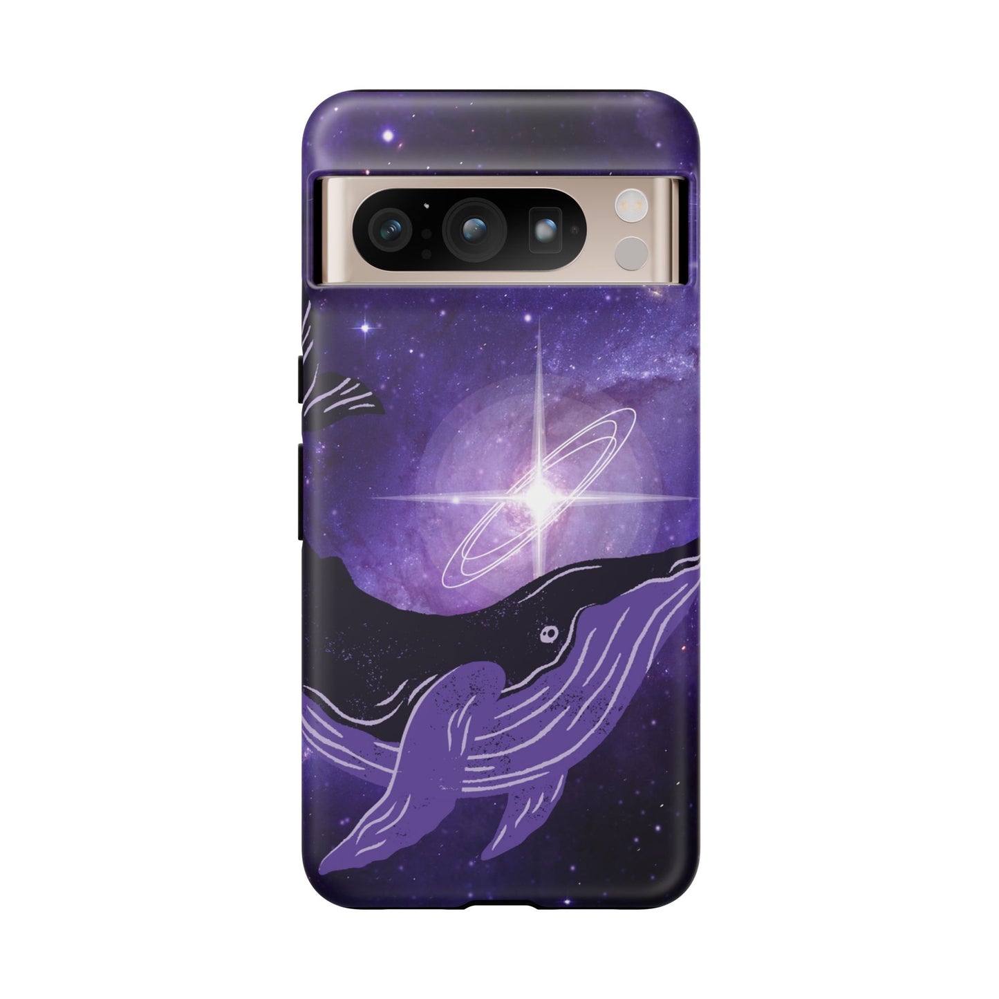 Purple Whale in Outer Space Phone Case