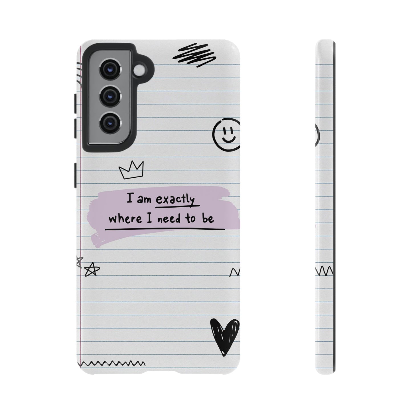 Self Affirmation Doodle Paper Phone Case