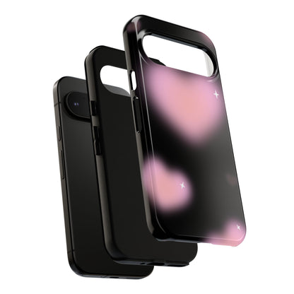 Black and Pink Blurry Heart Phone Case