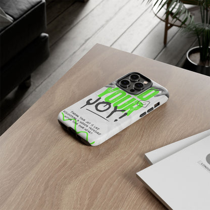 White Green Grunge Find Your Joy Phone Case