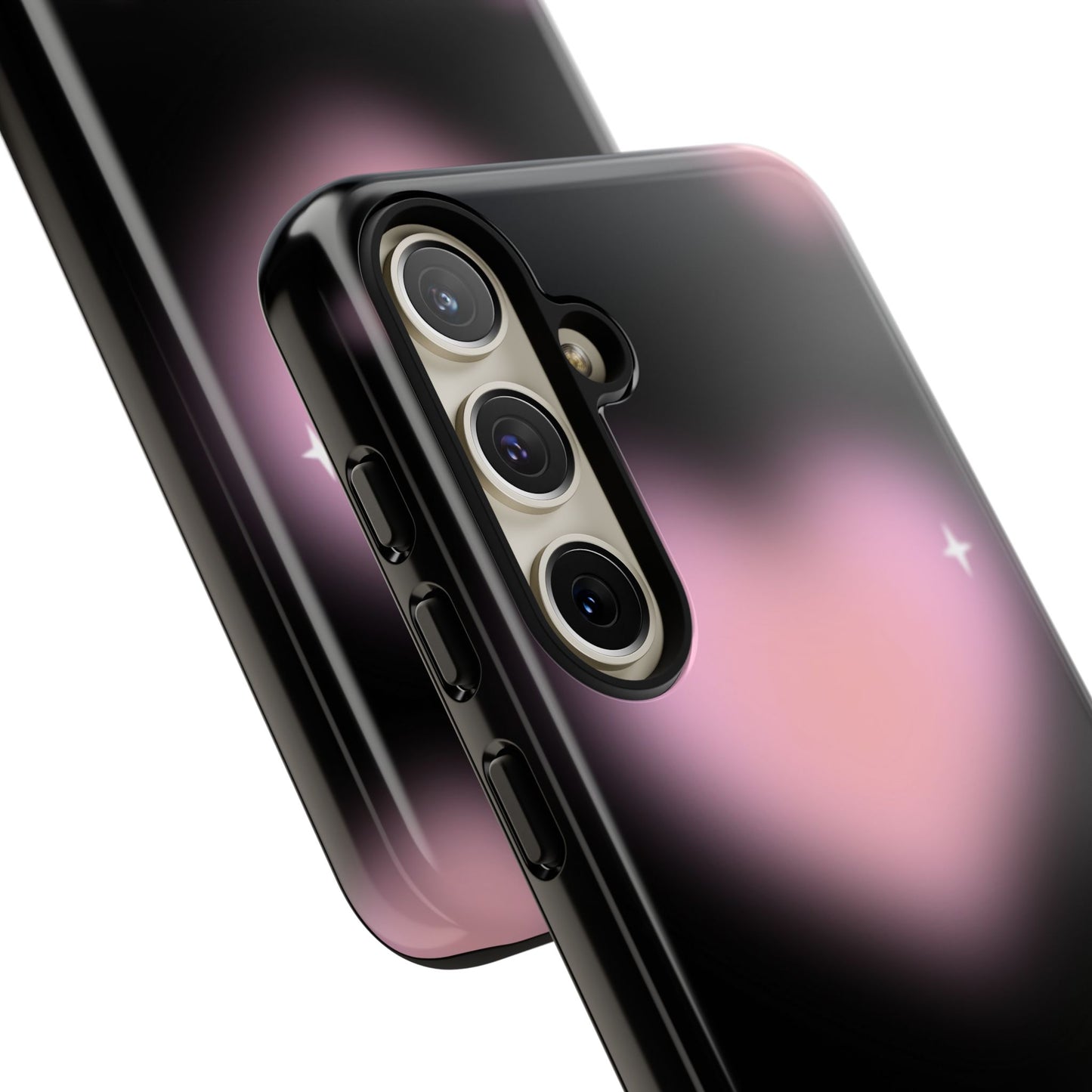 Black and Pink Blurry Heart Phone Case