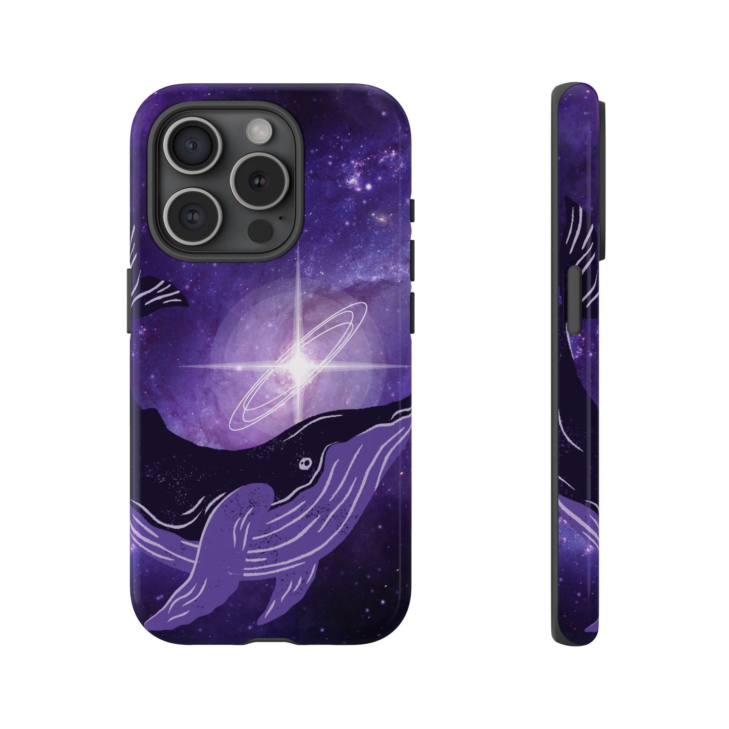 Purple Whale in Outer Space Phone Case