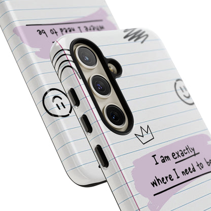 Self Affirmation Doodle Paper Phone Case