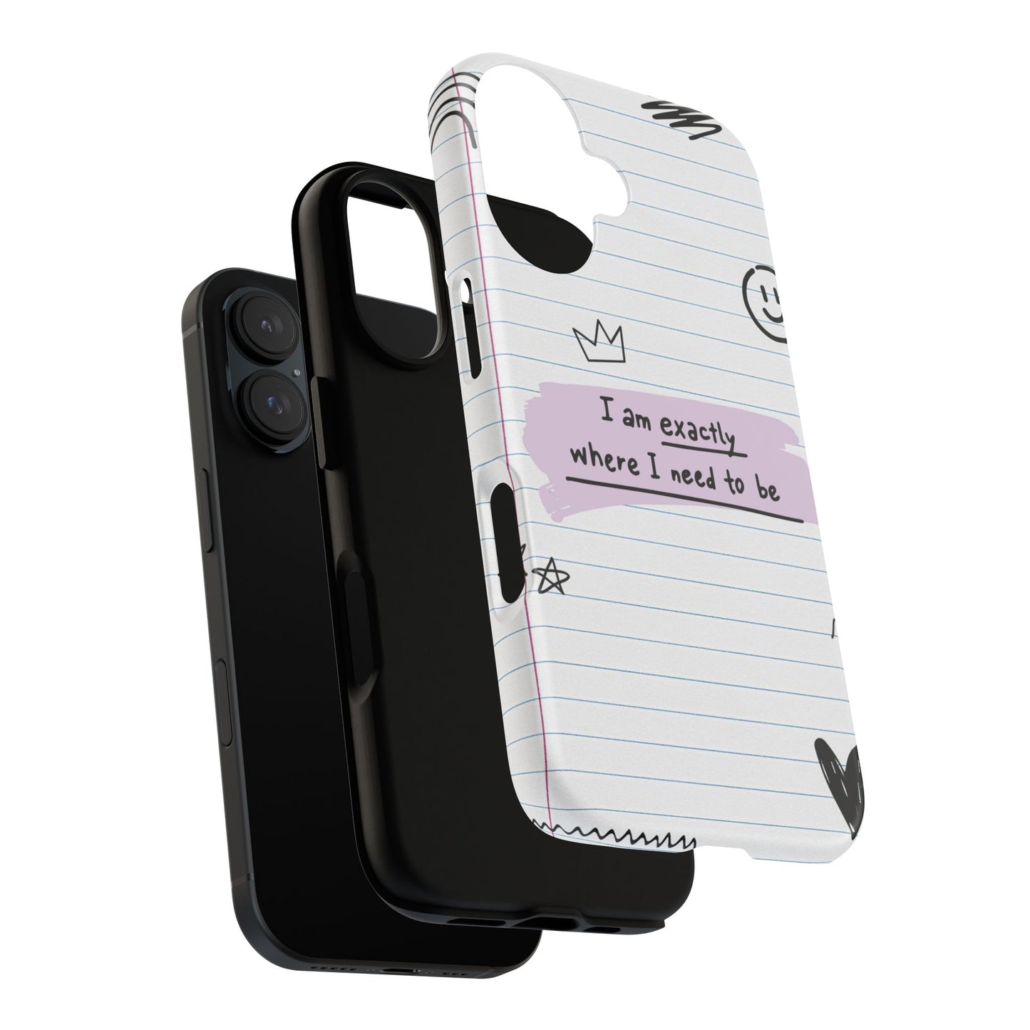 Self Affirmation Doodle Paper Phone Case