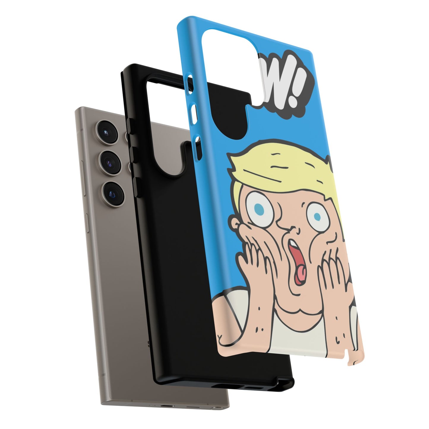 Blue Illustrated Shocked Man Phone Case