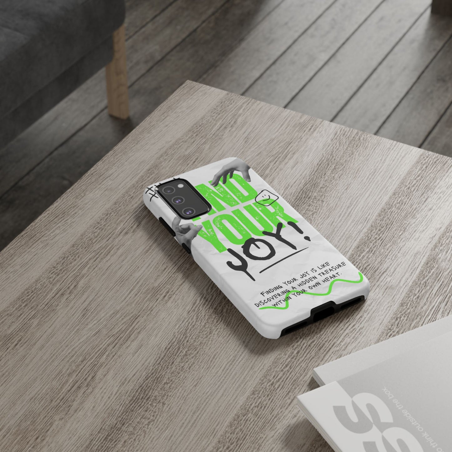 White Green Grunge Find Your Joy Phone Case