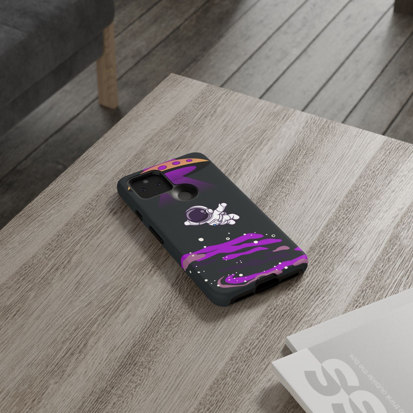 Black and Purple Minimalist Modern Space Phone Case