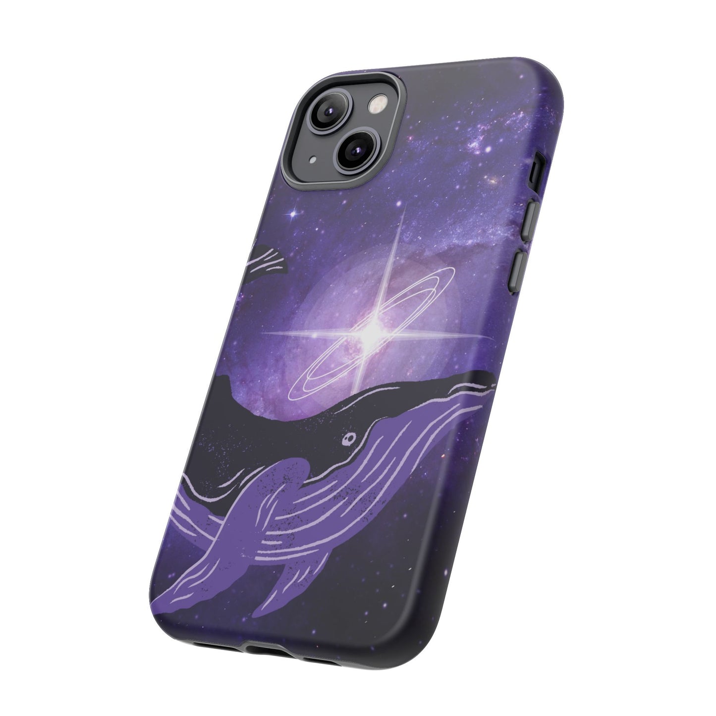 Purple Whale in Outer Space Phone Case
