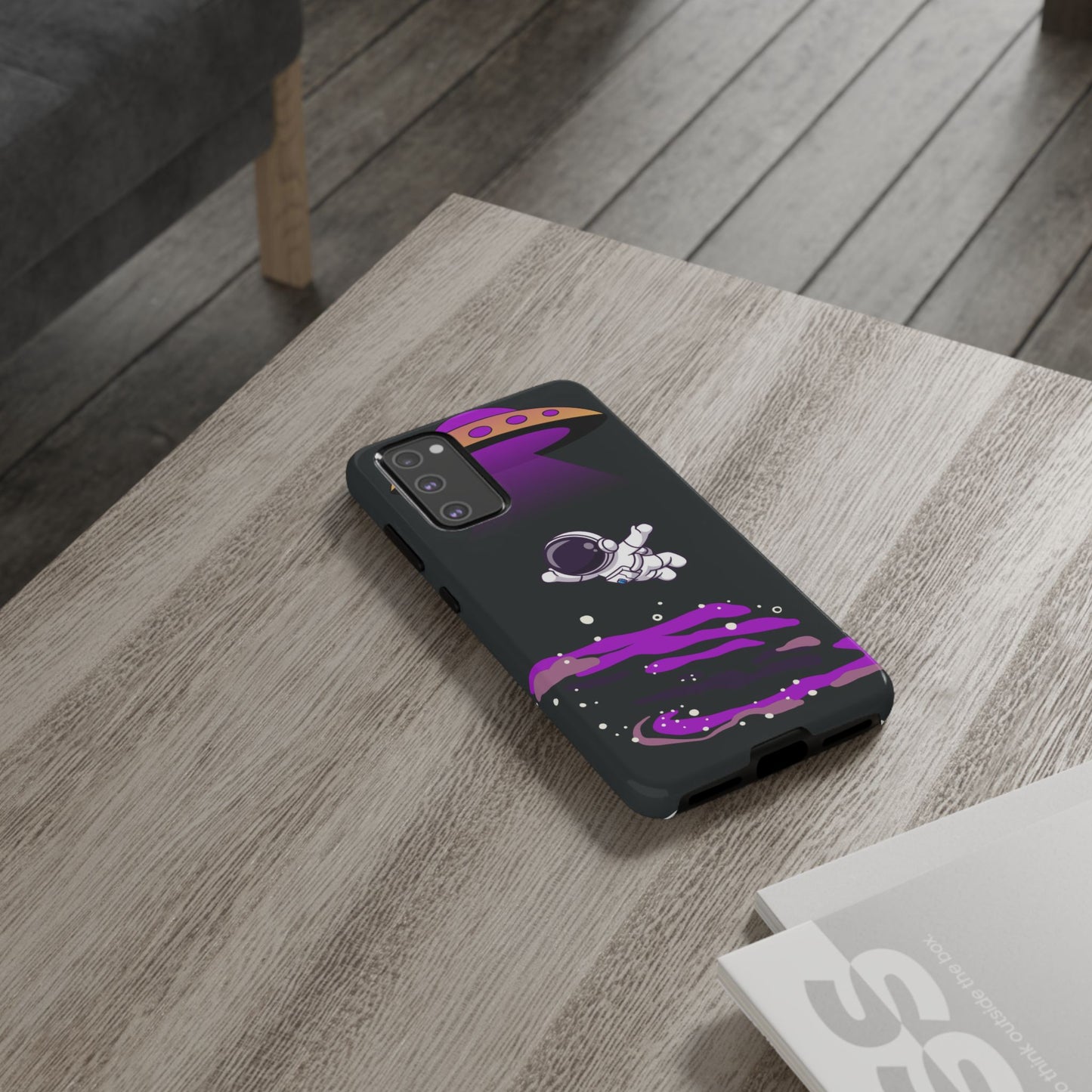 Black and Purple Minimalist Modern Space Phone Case