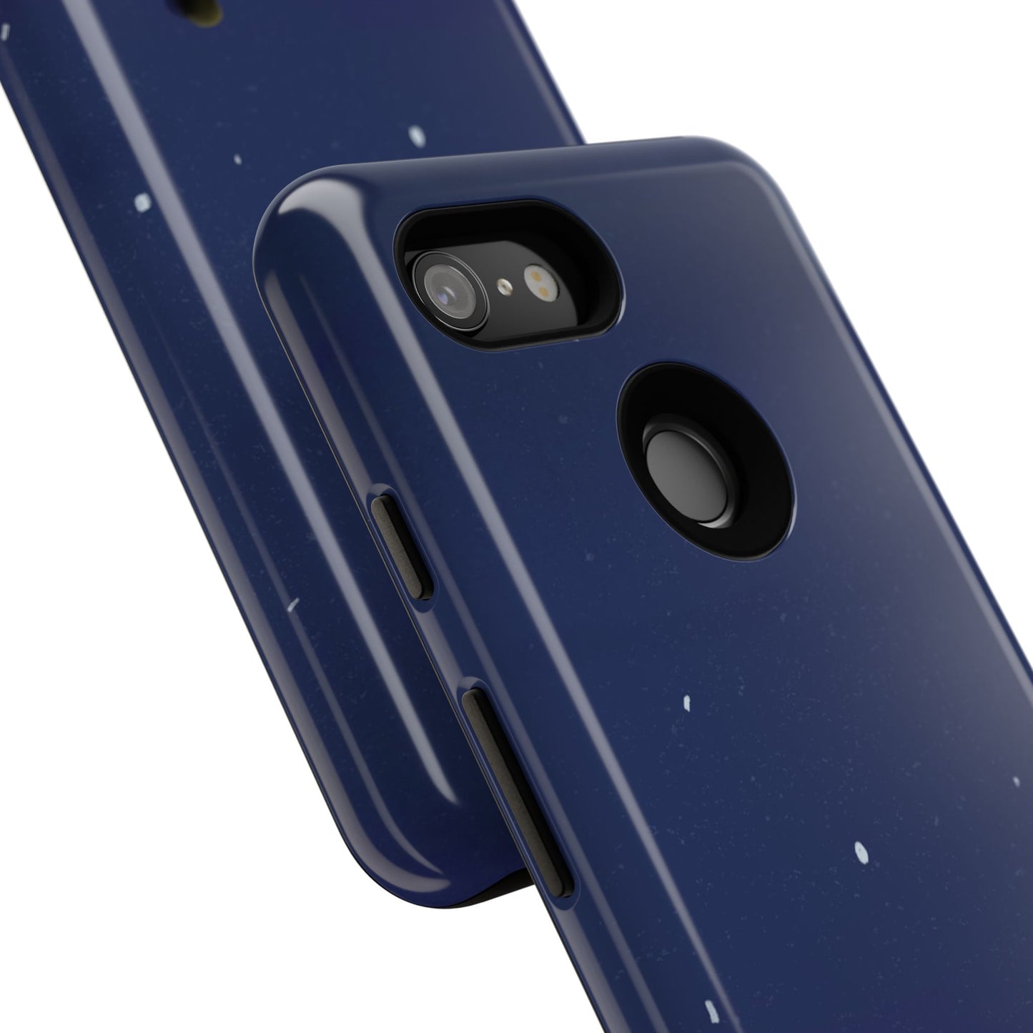 Blue Illustrated Couple and Night Sky Phone Case