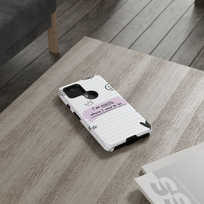 Self Affirmation Doodle Paper Phone Case