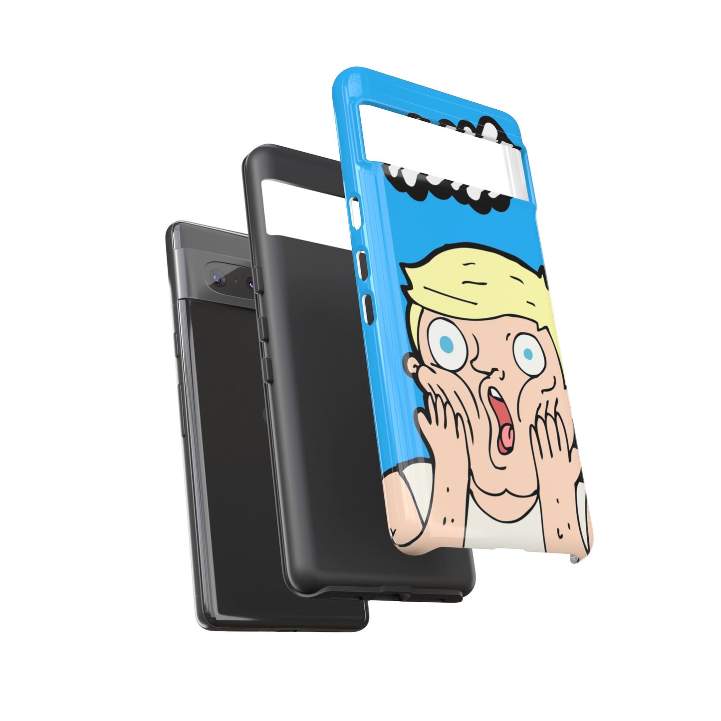 Blue Illustrated Shocked Man Phone Case