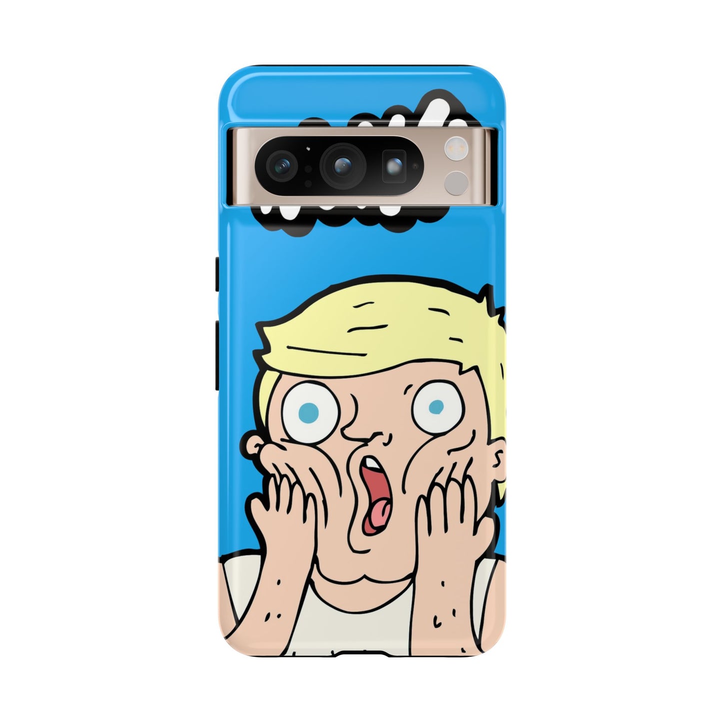 Blue Illustrated Shocked Man Phone Case