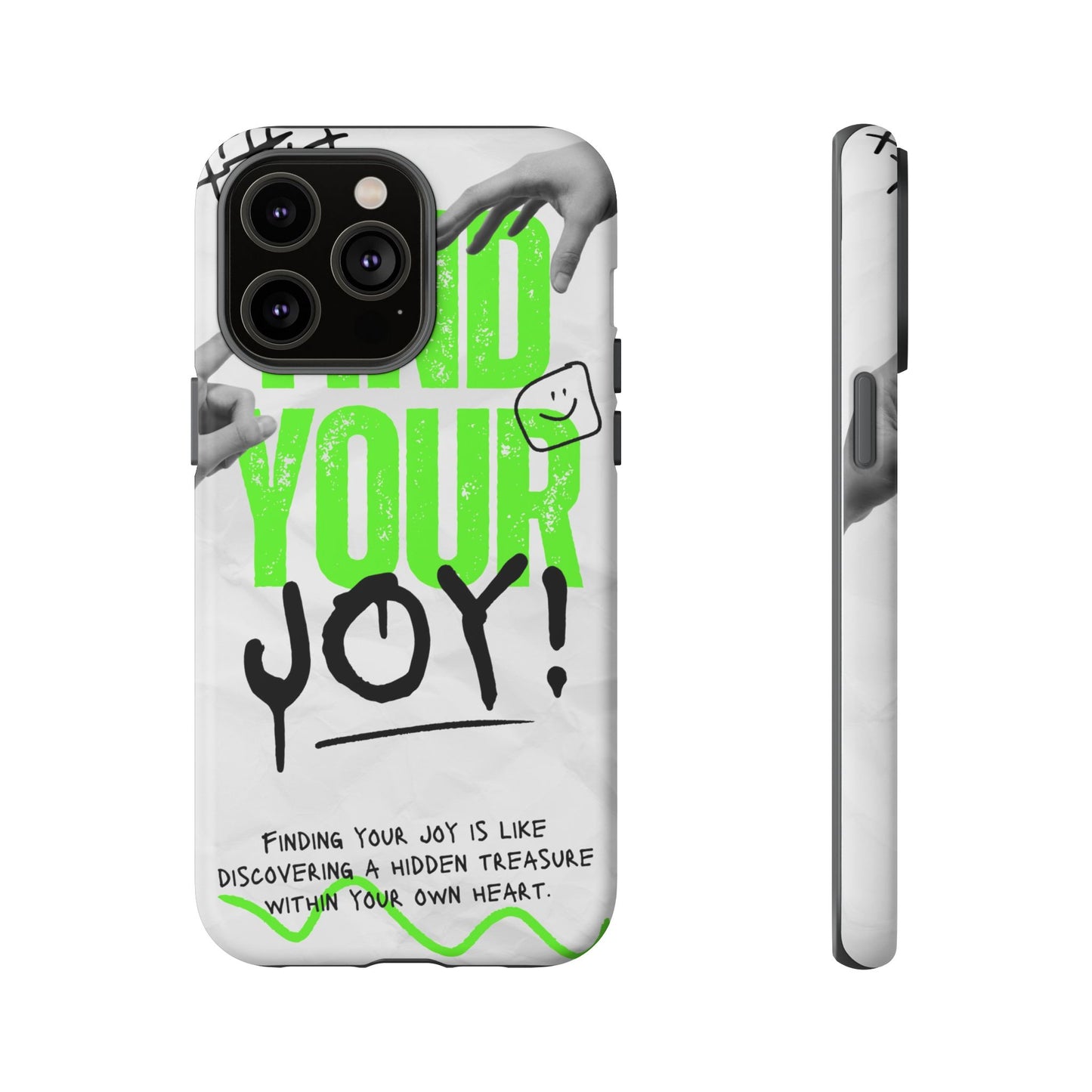 White Green Grunge Find Your Joy Phone Case