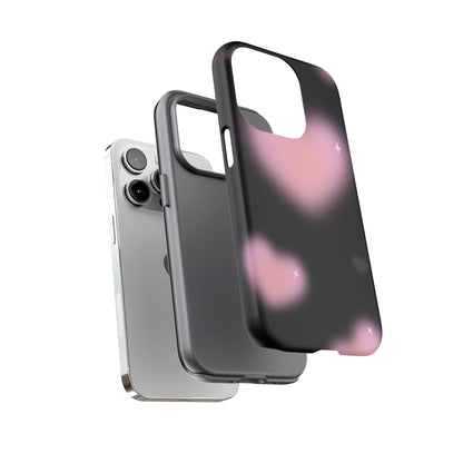 Black and Pink Blurry Heart Phone Case