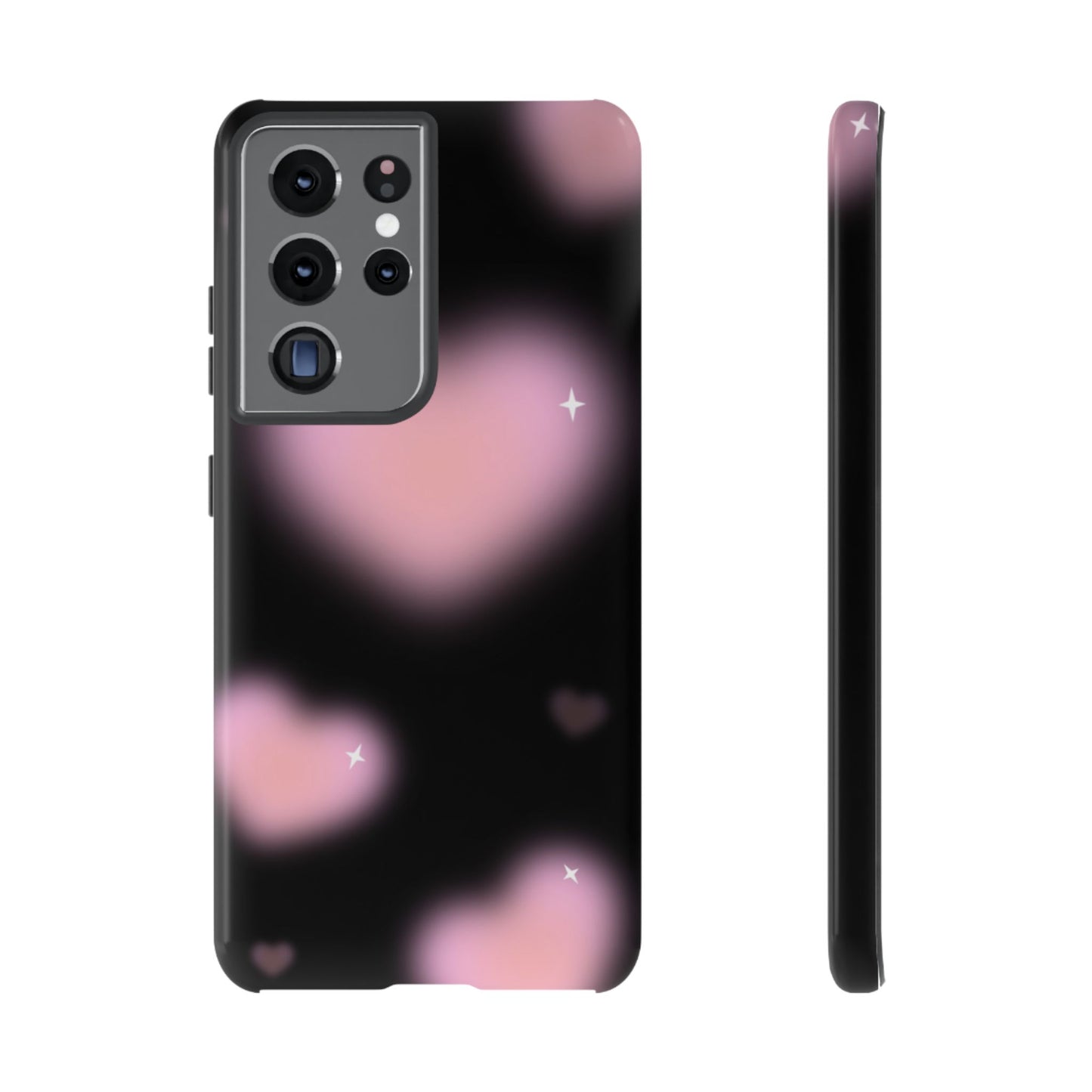 Black and Pink Blurry Heart Phone Case