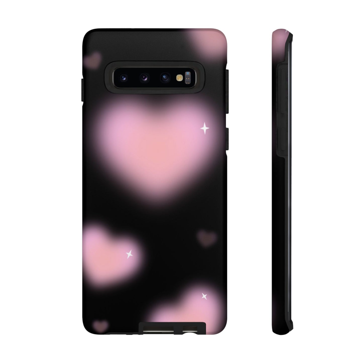 Black and Pink Blurry Heart Phone Case