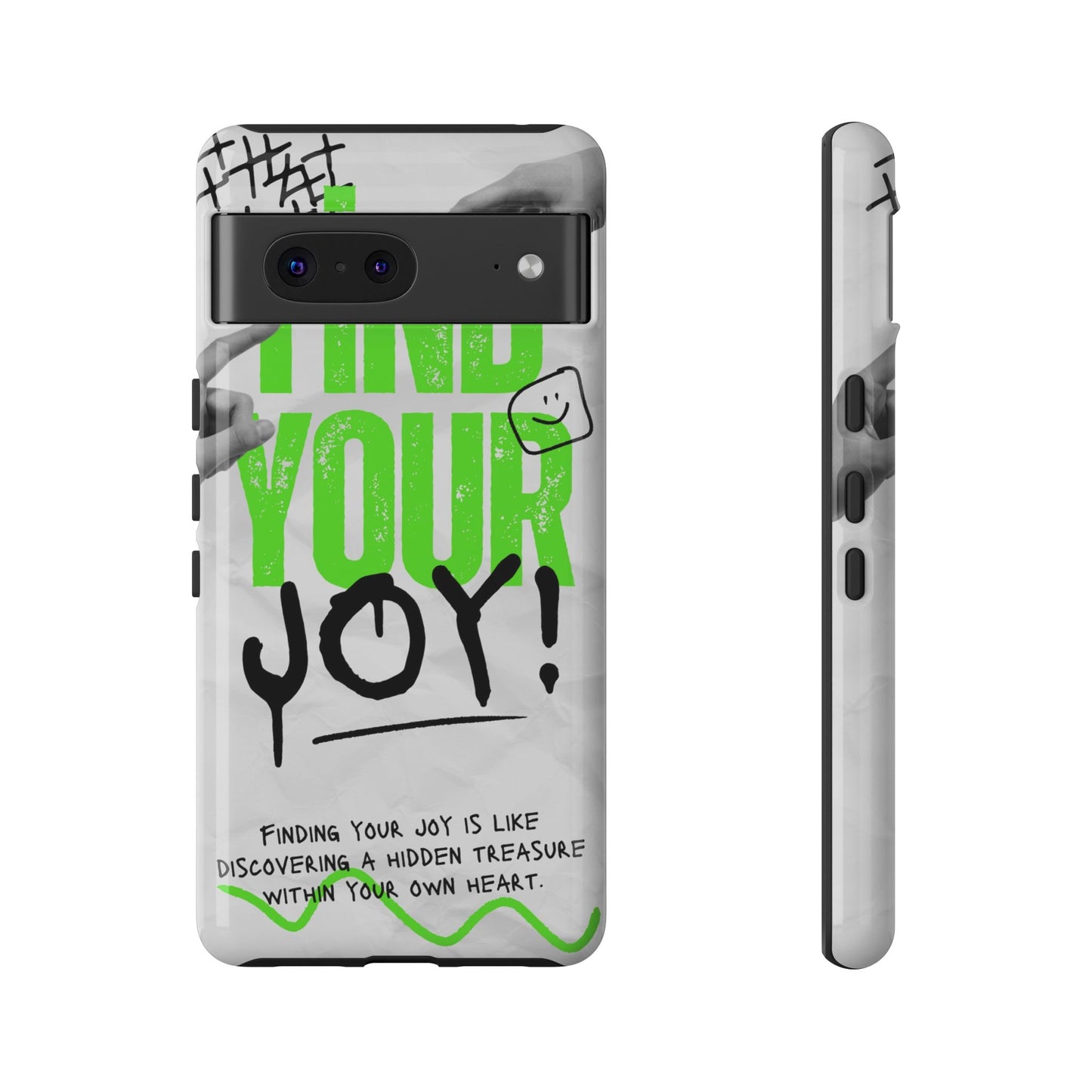 White Green Grunge Find Your Joy Phone Case